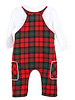 Sophie & Lucas Tartan Tidings Overall Set {Red/Grn}