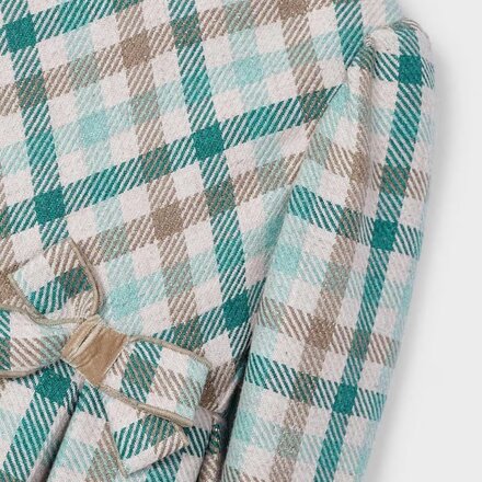 Mayoral Plaid Dress w/ Bow {Jade/Tan}