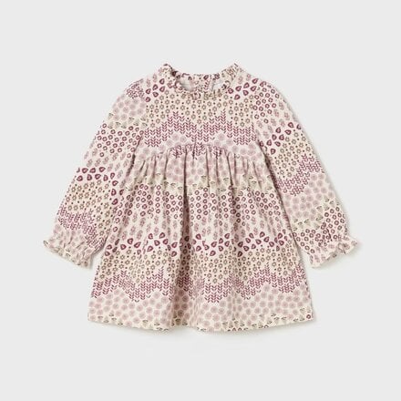 Mayoral Floral Dress {Ivory/Tan/Pnk}