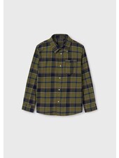 Mayoral Plaid Shirt {Olive/Org/Navy} Tween