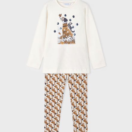 Mayoral Dalmation Legging Set {Ivory/Mustard}