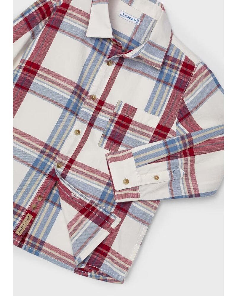 Mayoral L/S Plaid Shirt {Red/Blue/Wht}