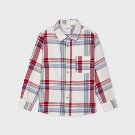 Mayoral L/S Plaid Shirt {Red/Blue/Wht}