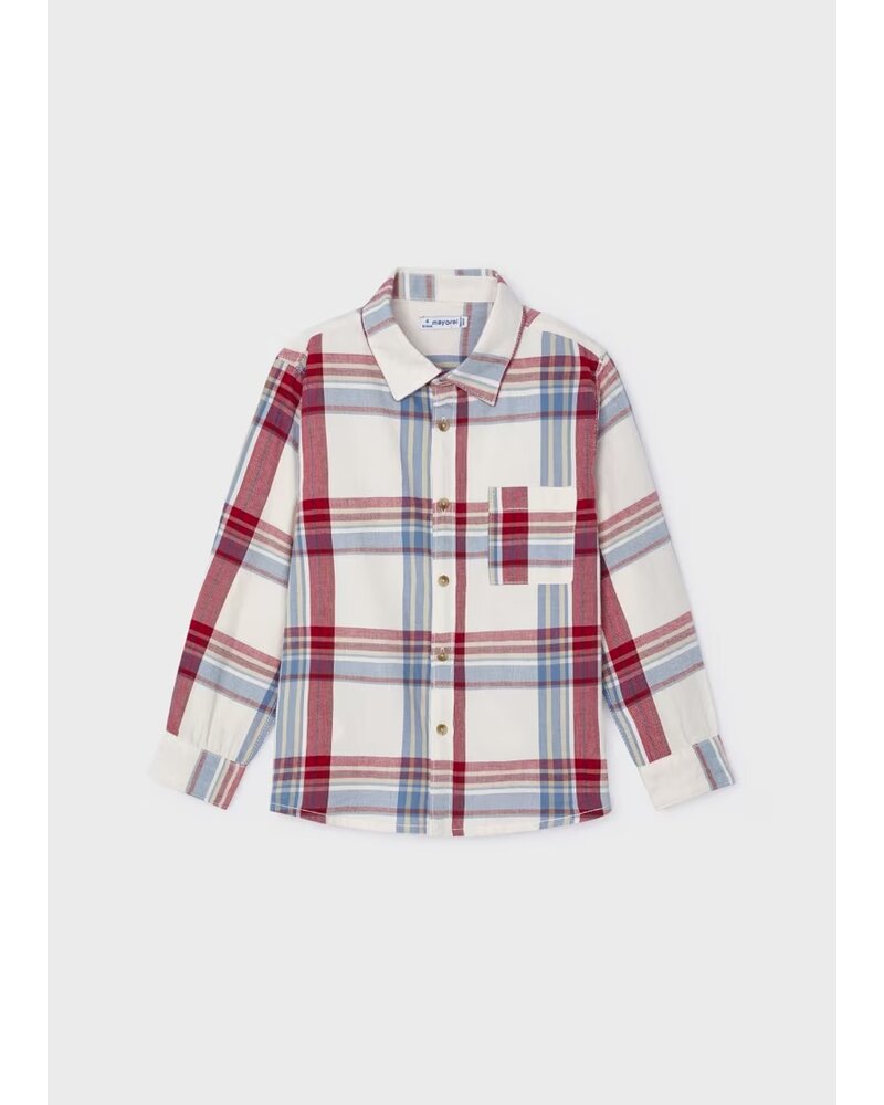 Mayoral L/S Plaid Shirt {Red/Blue/Wht}