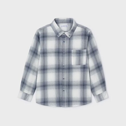 Mayoral L/S Plaid Shirt {Blue/Ivory}