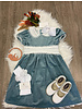 Scarlet Dress w/ Lace Collar {Dusty Blue Velvet} F24