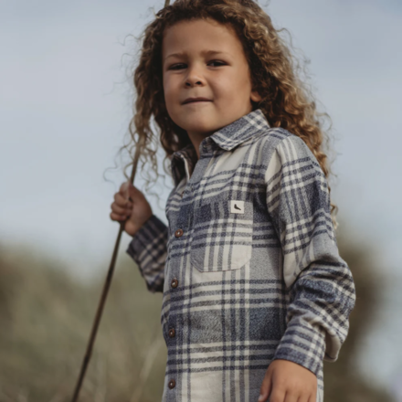 Turtledove London Brushed Check Set {Ivory/Blue}