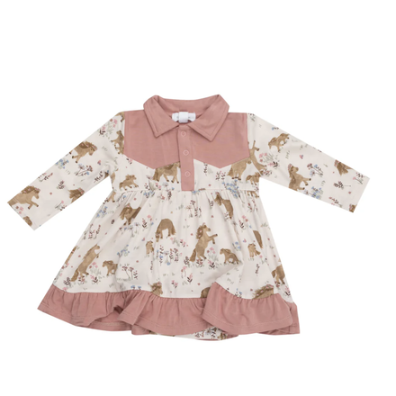 Angel Dear Pretty Ponies Cowgirl Bodysuit Dress {Ivory}