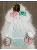 Emma Ornament Smock Bloomer Set  {Wht/Mint}
