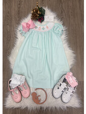 Emma Ornament Smock Bishop Dress {Mint}