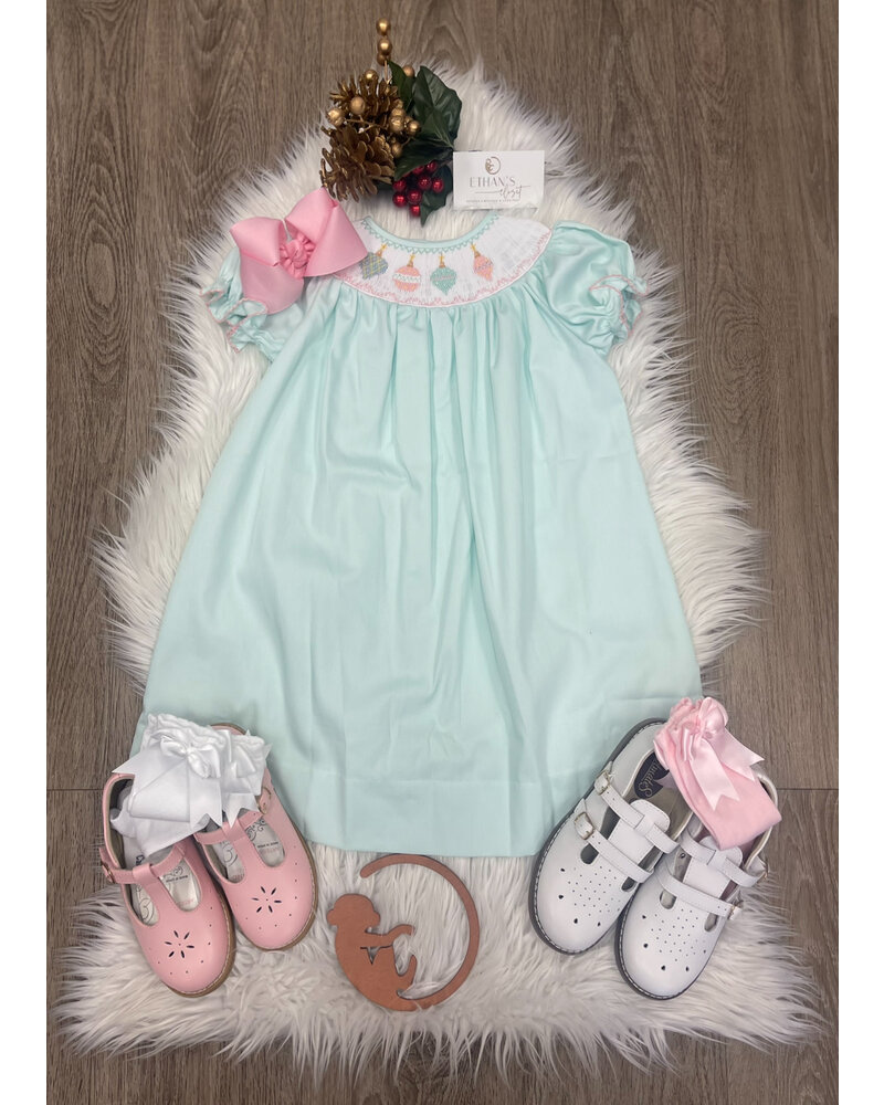 Emma Ornament Smock Bishop Dress {Mint}