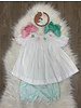 Emma Ornament Smock Bloomer Set  {Wht/Mint}