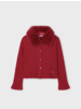 Mayoral Faux Fur Collar Cardigan {Cherry}