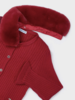 Mayoral Faux Fur Collar Cardigan {Cherry}