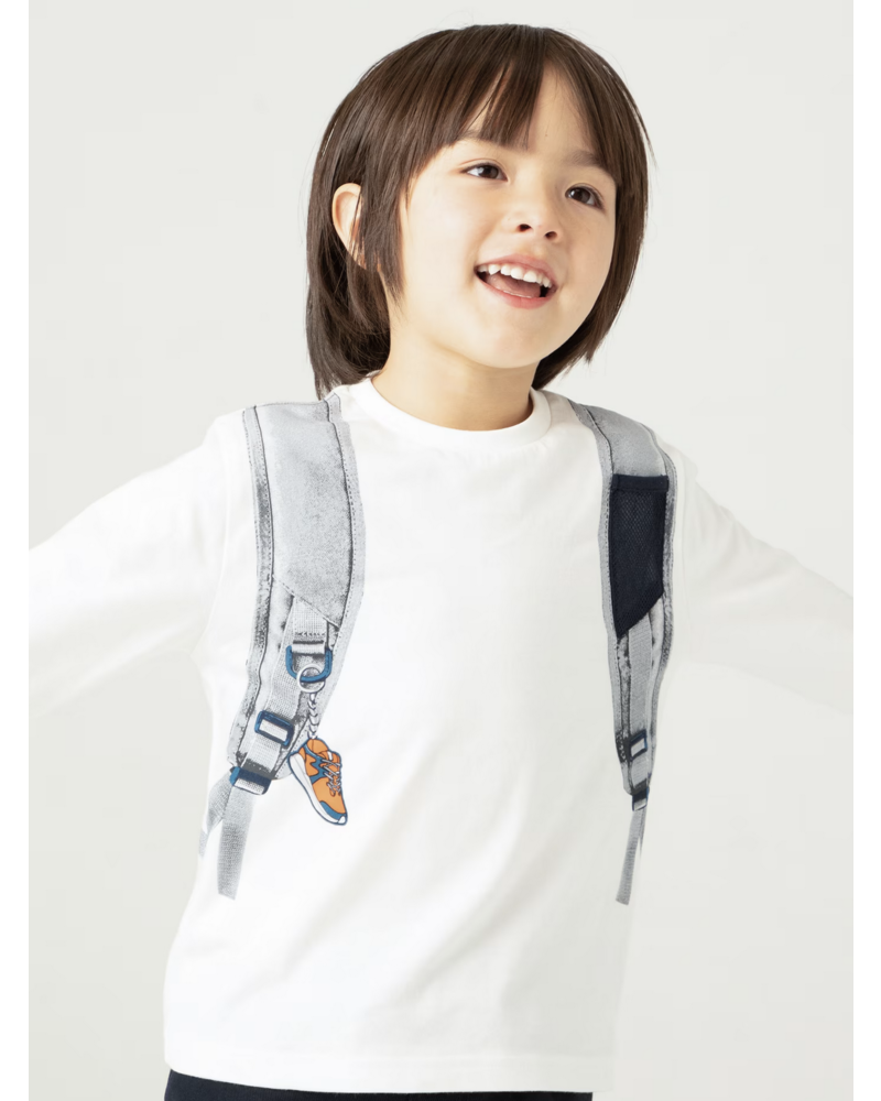 Mayoral L/S Backpack T-Shirt w/ Relaxed Fit Pants {Crm/Blue Blk}