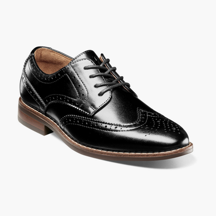 Florsheim Rucci Wing Tip Oxford Jr {Black 001}