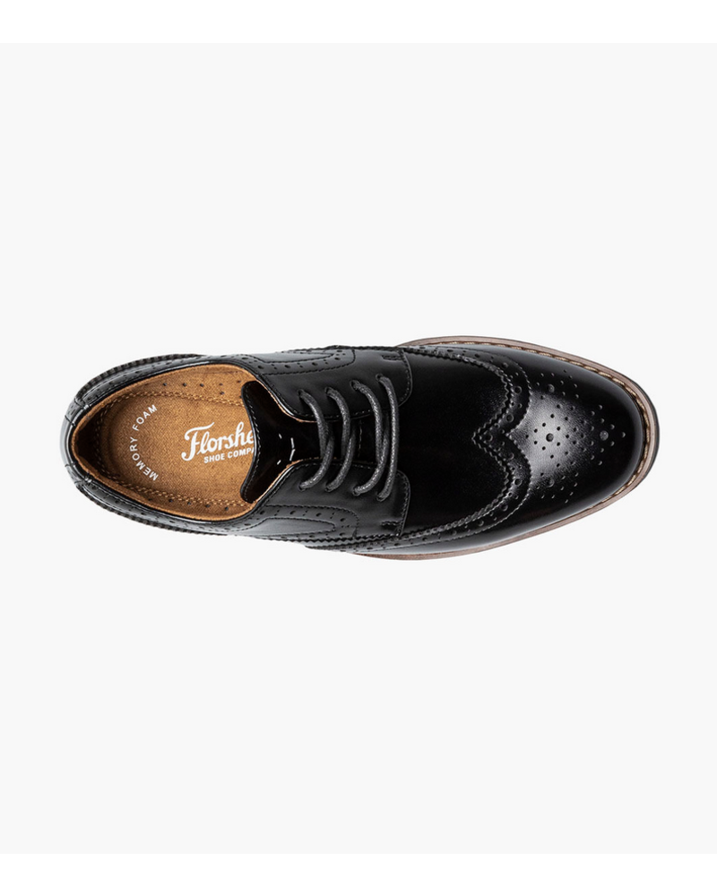 Florsheim Rucci Wing Tip Oxford Jr {Black 001}