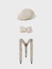 Mayoral Beret & Suspender Set {Almond}