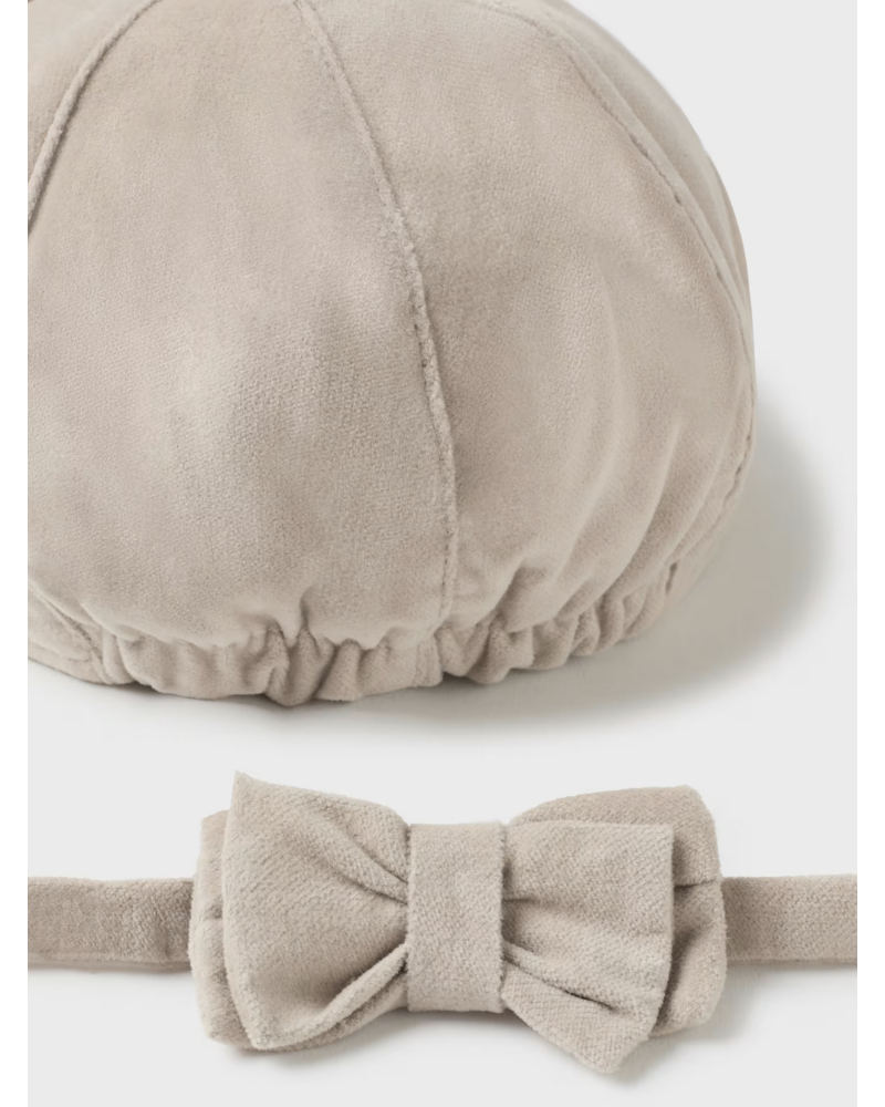 Mayoral Beret & Suspender Set {Almond}