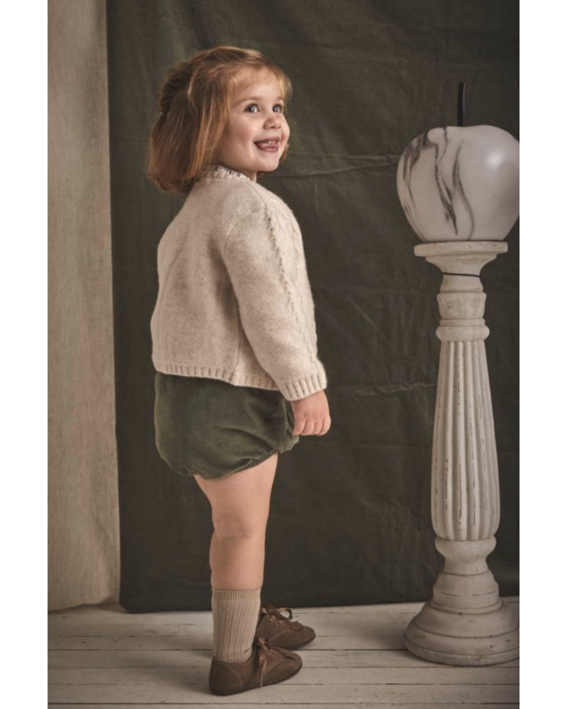 Plaid Pleated Shirt/Bloomer Set {Tan/Olive}