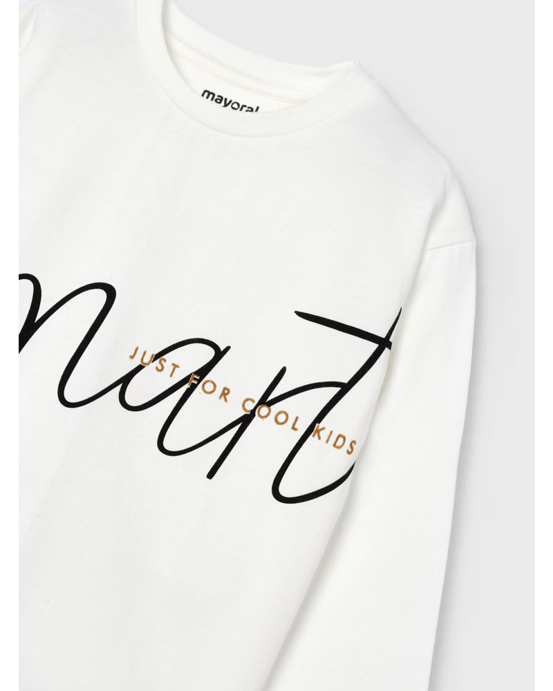 Mayoral 'Smart' Just For Cool Kids T-Shirt w/ Jean Set {Crm/Blk}