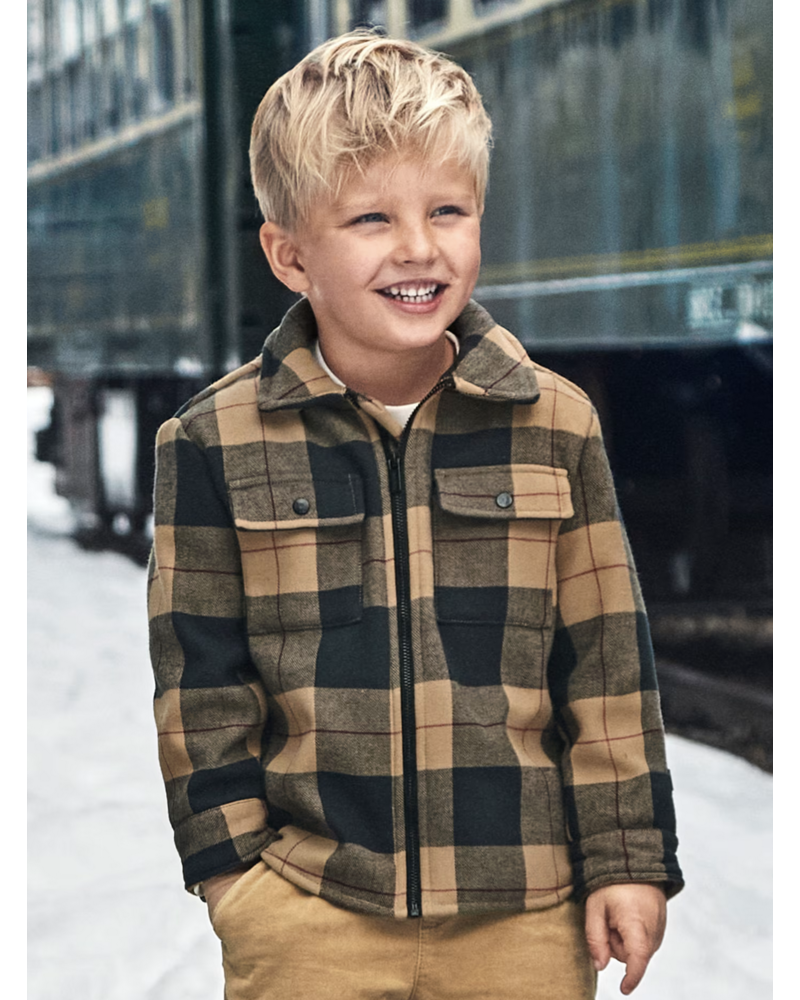 Mayoral Plaid Jacket {Blk/Tan}