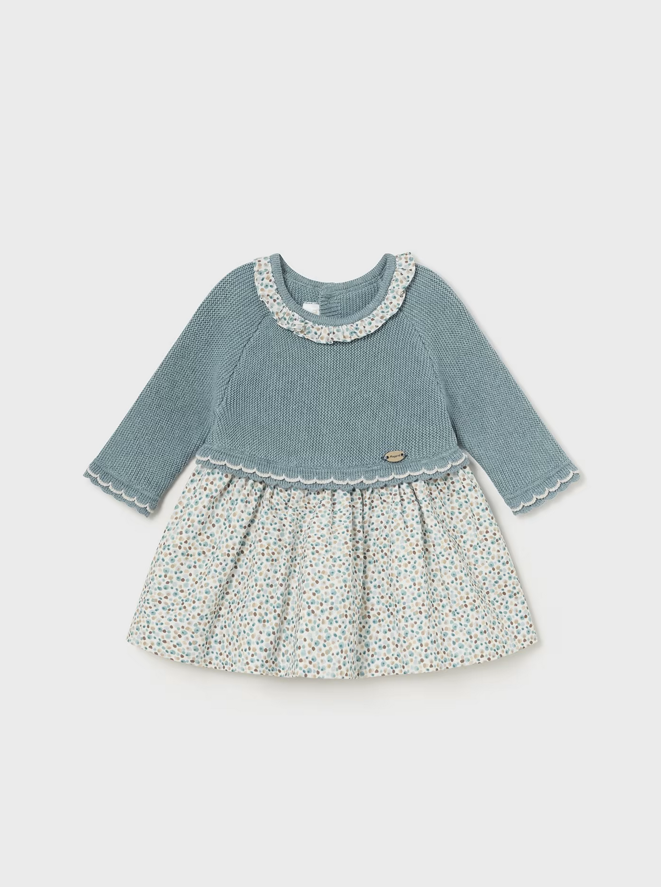 Combined Knit Dress {Iceberg/Tan} - Ethan's Closet