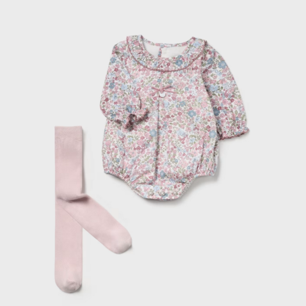 Mayoral Multi Dot Bubble w/ Tights {Rose}