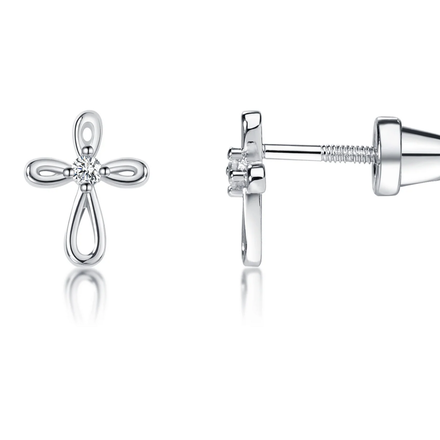 Cherished Moments Infinity Cross Earrings {S.Silver}