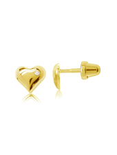 Cherished Moments Puff Heart Earrings {14K Gold Plated}