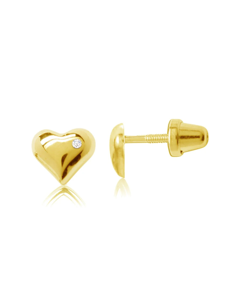 Cherished Moments Puff Heart Earrings {14K Gold Plated}
