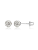 Cherished Moments Clear Stardust Ball Earrings {S. Silver}
