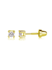 Cherished Moments Clear CZ Stud Earrings {14K Gold}
