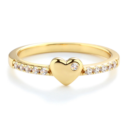 Cherished Moments Baby Ring w/ Puff Heart {Gold Plated}