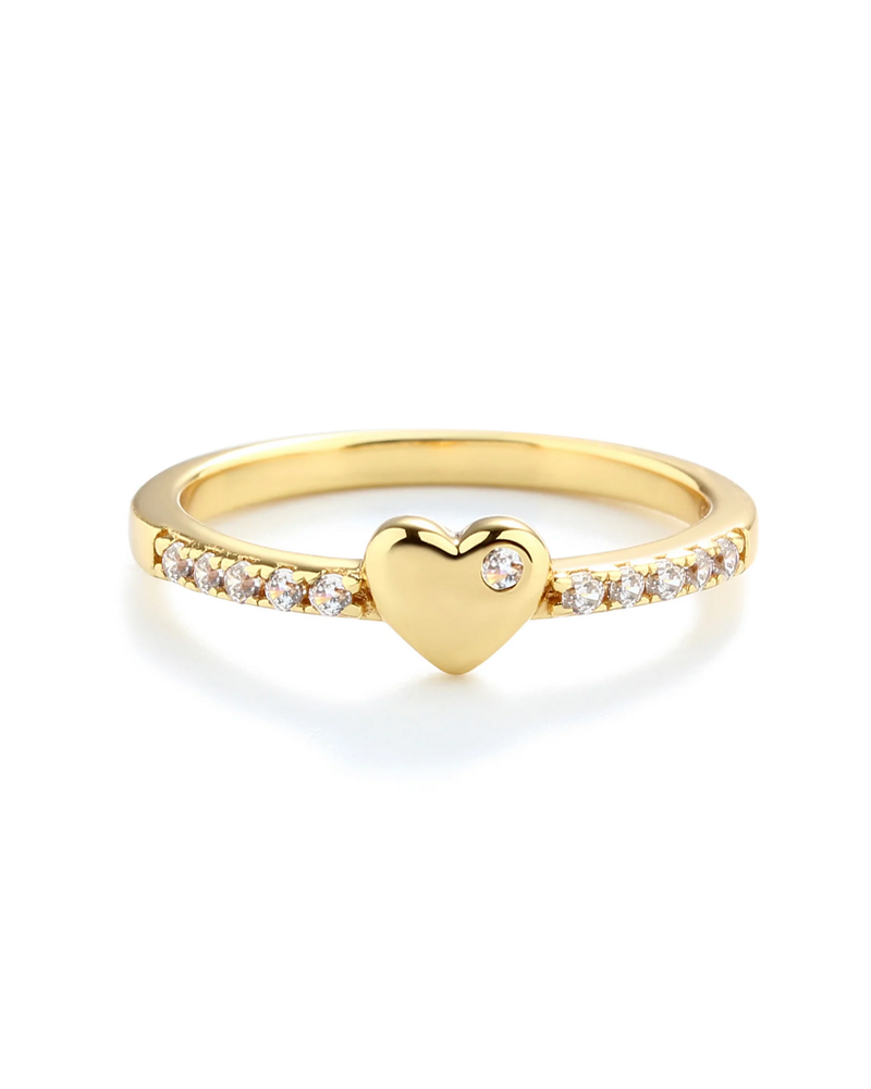 Cherished Moments Baby Ring w/ Puff Heart {Gold Plated}