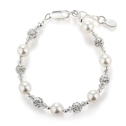 Cherished Moments Hannah White Pearl Bracelet {Sterling Silver}