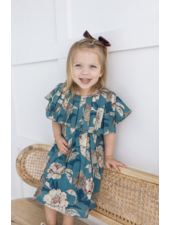 Yo Baby Floral Printed Dress {Turquoise}