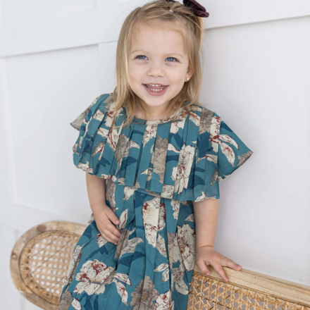 Yo Baby Floral Printed Dress {Turquoise}