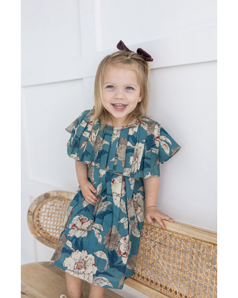 Yo Baby Floral Printed Dress {Turquoise}
