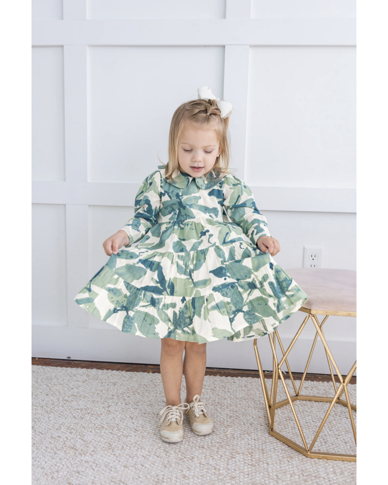 Yo Baby Leaf Printed Dress {Sage Grn}