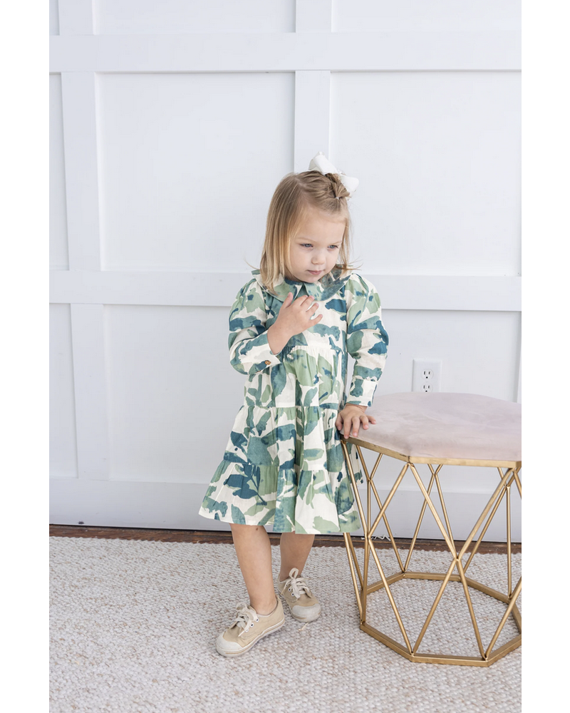 Yo Baby Leaf Printed Dress {Sage Grn}