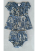 Yo Baby Floral Bloomer & Dress Set {Navy}