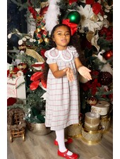 Sophie & Lucas Holiday Check Petal Dress {Grey/Red}