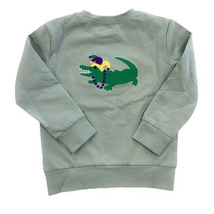 Mardi Gras Gator Embroidered L/S Shirt