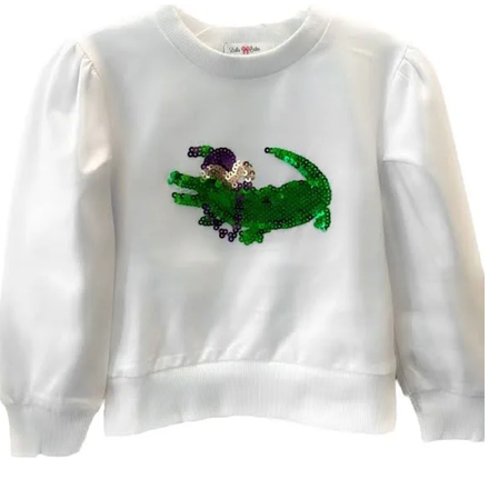 Mardi Gras Aligator Sequin Shirt