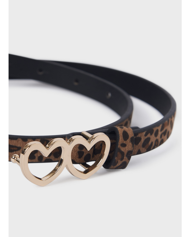 Mayoral Leopard Double Heart Belt {Mocha}