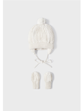 Mayoral Knit Hat Mittens Set {Ivory}