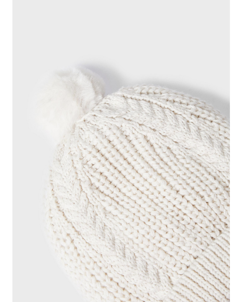 Mayoral Knit Hat Mittens Set {Ivory}