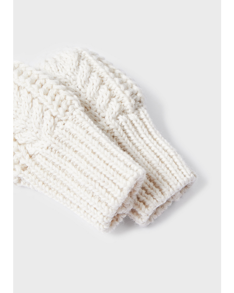 Mayoral Knit Hat Mittens Set {Ivory}