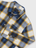 Mayoral Plaid L/S Shirt {Nvy/Sky/Wht} Tween